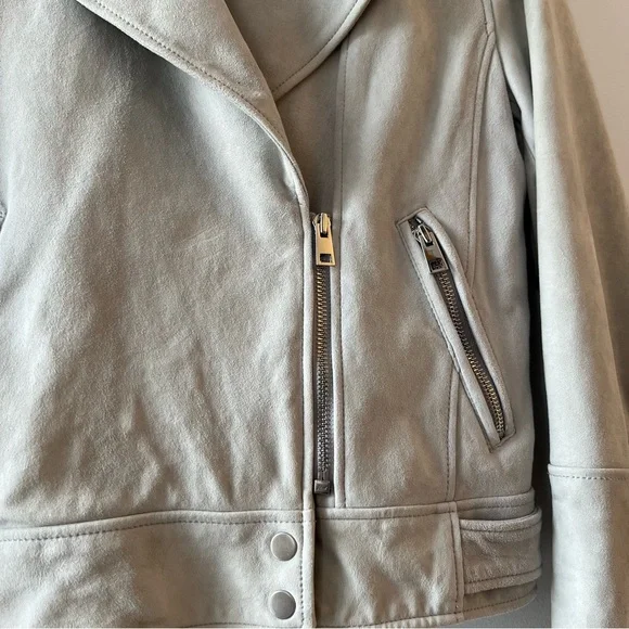 ✨MUST GO free shipping! Theory Suede Lamb Leather Downtown Moto Jacket - Medium - Picture 2 of 8